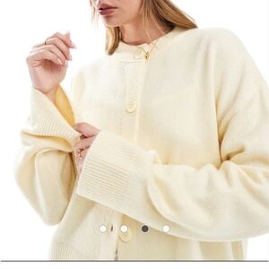 ASOS Yellow Buttermilk Color Women's Cardigan, Size S